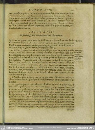 Caput XVIII. De secundo genere communicationis idiomatum