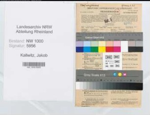 Entnazifizierung Jakob Kallwitz, geb. 27.01.1897 (Steuersekretaer)