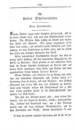 IX. Unsere Schlittenfahrt. Eine Jeremiade.