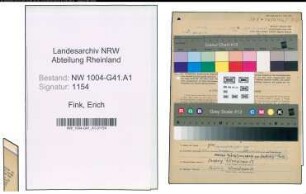 Entnazifizierung Erich Fink , geb. 25.07.1909 (Aufseher)
