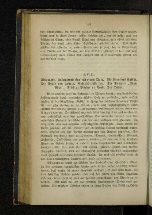 XVIII. Singapore. Zusammentreffen mit einem Tiger. Sir Stamford Raffles. (...)