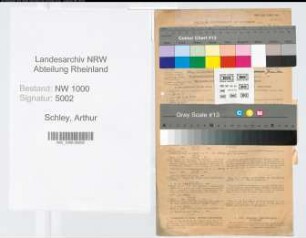 Entnazifizierung Arthur Schley, geb. 24.11.1892 (Beamter)