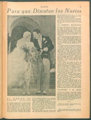 Para que discutan los novios
