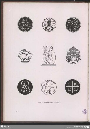 Gestaltung verschiedener Verlagssignete und Exlibris