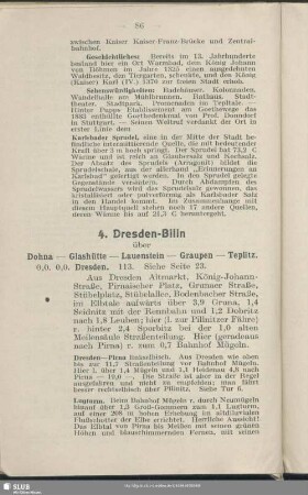 4. Dresden - Bilin : über Dohna - Glashütte - Lauenstein - Graupen - Teplitz