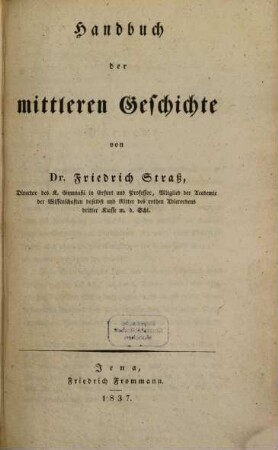 Handbuch der Weltgeschichte. 3, Handbuch der mittleren Geschichte