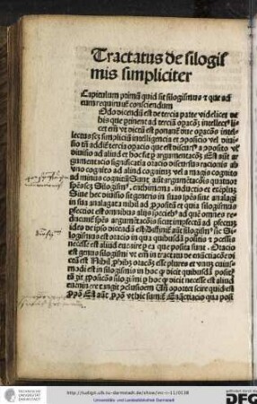Tractatus de silogismis simpliciter.