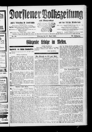 Dorstener Volkszeitung und Wochenblatt. 1910-1919