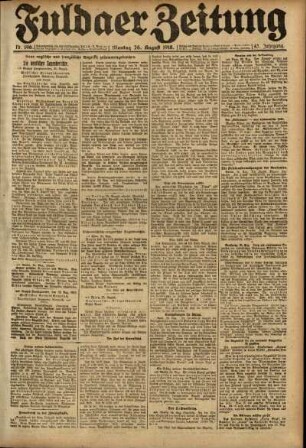 Ausgabe vom Montag, den 26. August 1918.