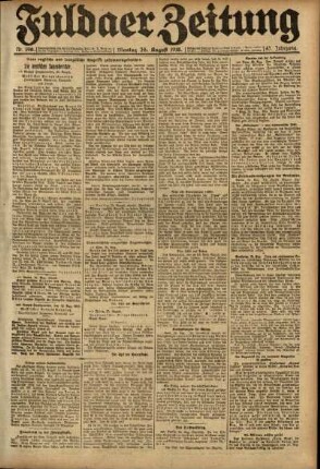 Ausgabe vom Montag, den 26. August 1918.