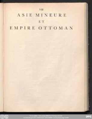 VIII Asie Mineure Et Empire Ottoman
