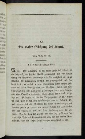 135-152, XI. Die wahre Schätzung des Lebens