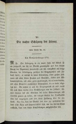135-152, XI. Die wahre Schätzung des Lebens