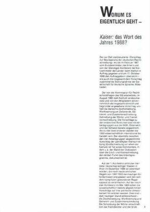 Worum es eigentlich geht : Kaiser: das Wort des Jahres 1988?