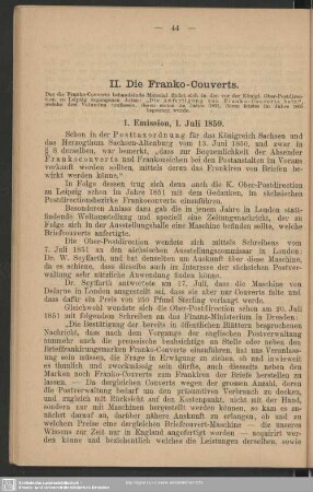 II.Die Franko-Couverts
