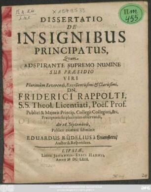 Dissertatio De Insignibus Principatus