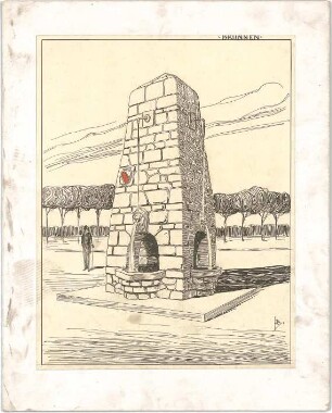 Billing, Hermann; Baden-Baden (Baden-Württemberg); Brunnen - Perspektivische Ansicht