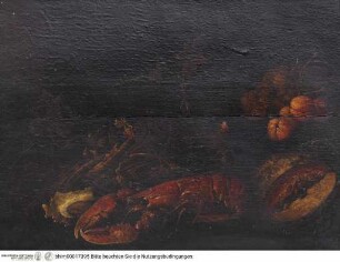 Stillleben mit Früchten, Gemüse und Hummer