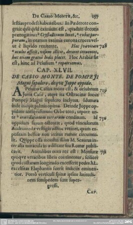Cap. XLVII. De Casio Monte, De Pompeii Magni sepulcro, deque Ioppe oppido