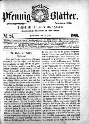 No. 24, Sonnabend, den 9. Juni