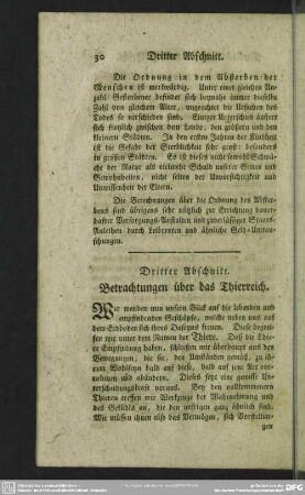 Dritter Abschnitt. Betrachtungen über das Thierreich