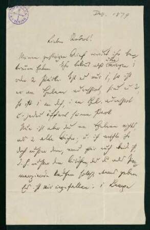 Brief vom 21. Dezember 1879