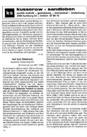 Hof Kurt Ellerbrock Sülldorfer Kirchenweg 274 : (Fortsetzung aus Heft 12/89)