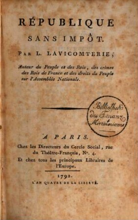République sans impôt