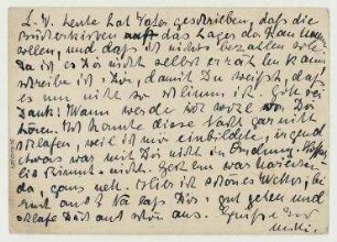 Postkarte von Elfriede Hausmann an Vera Hausmann. Berlin