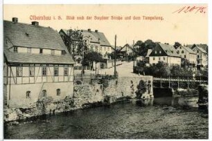 Olbernhau. Flöha mit Brücke - Saydaer Straße u. Tempelweg