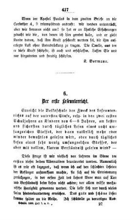 Der erste Leseunterricht