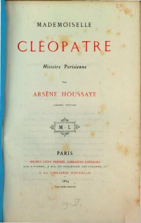 Mademoiselle Cléopatre, Histoire Parisienne