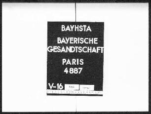 Buchbauer, Franz, von Sankt Nikola bei Passau, Hausmeister in Paris, Paßzustellung