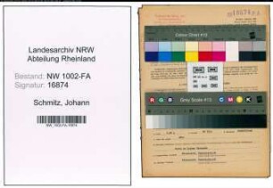 Entnazifizierung Johann Schmitz, geb. 02.04.1904 (Hilfsarbeiter)
