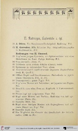 II. Radirungen, Kupferstiche u. dgl. (Nr. 31-188)