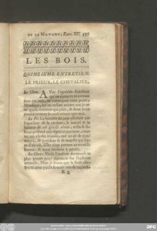 Les Bois. Quinziéme Entretien.