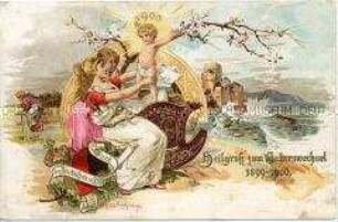 Neujahrskarte für 1900