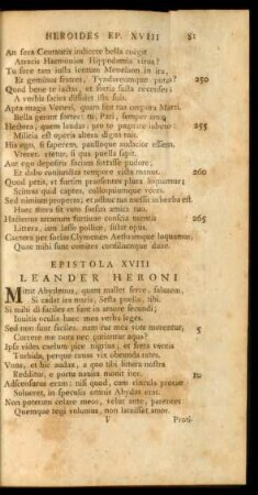 Epistola XVIII Leander Heroni