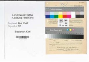 Entnazifizierung Karl Baeumer , geb. 28.09.1906 (Arbeiter)