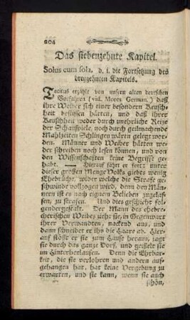Das siebenzehnte Kapitel. Solus cum sola, d. i. die Fortsetzung des dreyzehnten Kapitels.
