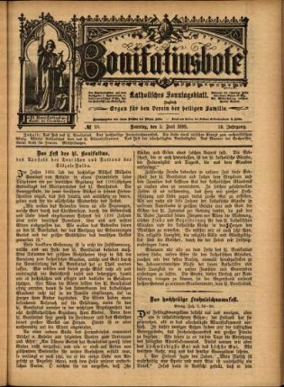 Erste Ausgabe vom Sonntag, den 05. Juni 1898.