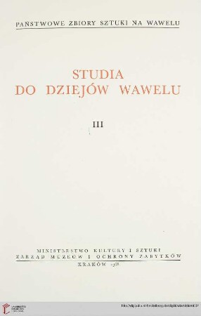 3: Studia do Dziejów Wawelu