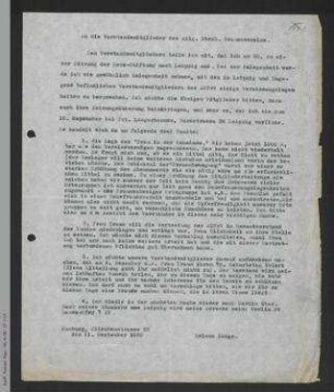 Rundschreiben von Helene Lange an die Vorstandsmitglieder des ADF