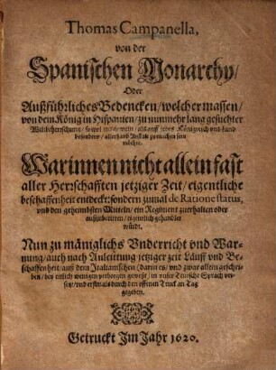 Von der Spanischen Monarchy ...