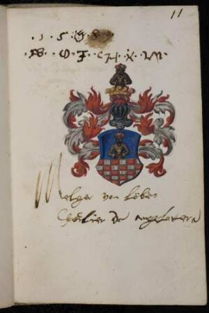 Wappen Melchior (Melger) von Löben, Chavalier de Anglaterra, Eintrag 1589