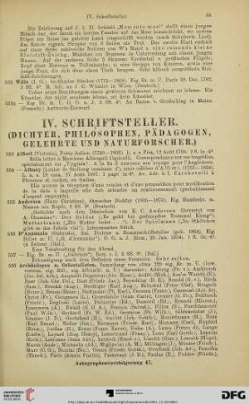 IV. Schriftsteller (Nr. 553-835)