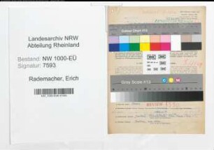 Entnazifizierung Erich Rademacher, geb. 15.02.1887 (Bahnoberrat)