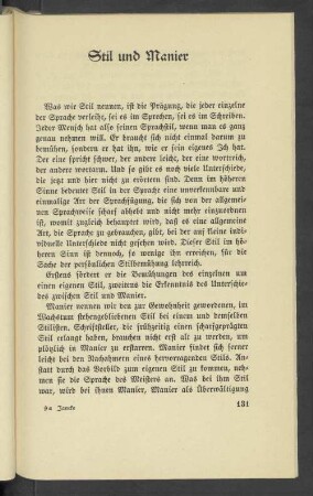 Stil und Manier