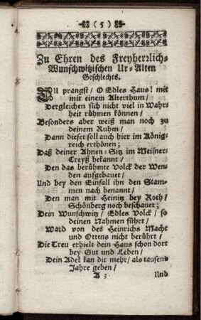 Zu Ehren des Freyherrlich-Wunschwitzischen Ur-Alten Geschlechts