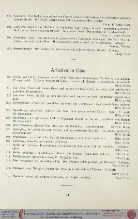 Arbeiten in Glas (Nr. 200-215)